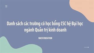 Các Trường Có Học Bổng Csc Hệ Đại Học